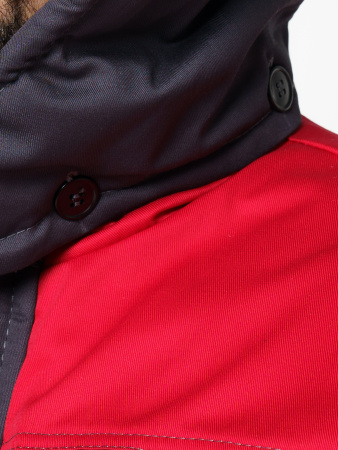 Куртка мужская зимняя Кур703 ткань Твил, цвет темно-серый с красным