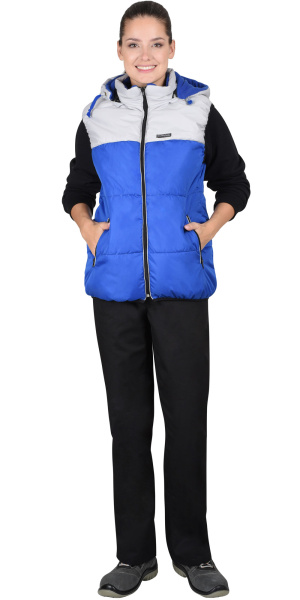 Жилет "ДРАЙВ" (на подкладке флис) васильковый с жемчужным (ЧЗ)