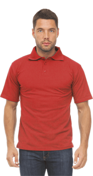 Рубашка ПОЛО красная короткие рукава, 100% хлопок (ЧЗ)