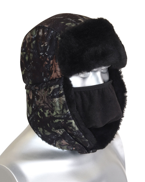 Шапка-ушанка "ОХОТА" КМФ Тёмный Лес (тк. Алова)