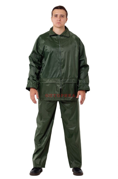 Костюм "РосМарка" нейлоновый с ПВХ влагозащитный, зеленый