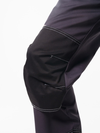 Брюки рабочие мужские №116 серый, черный, лимонный, СОП, ткань Протект