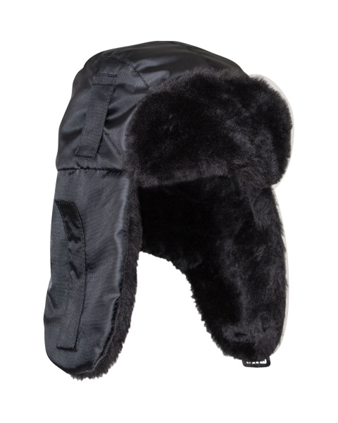 Шапка-ушанка "ЕВРО" черная (тк. Оксфорд)