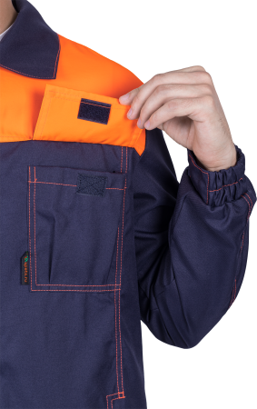 Костюм ХИМОС противокислотный, куртка, брюки, берет, темно-синий/оранжевый