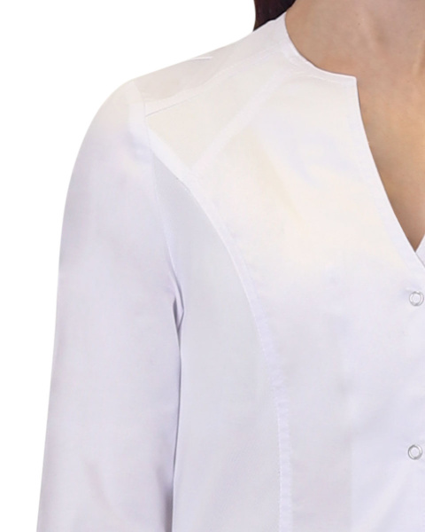 Халат "СТЕЛЛА" женский белый с трикотажной вставкой (ЧЗ)