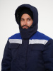 Куртка мужская зимняя Кур703 ткань Твил, цвет темно-синий с васильковым