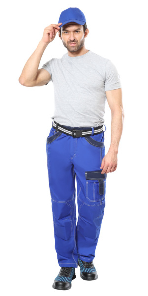 Брюки "Престиж" цв. васильковый с синим, тк.Rodos (245гр/кв.м) (ЧЗ)