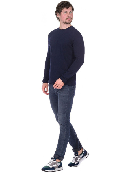 Футболка длинные рукава темно-синяя 160г/м2