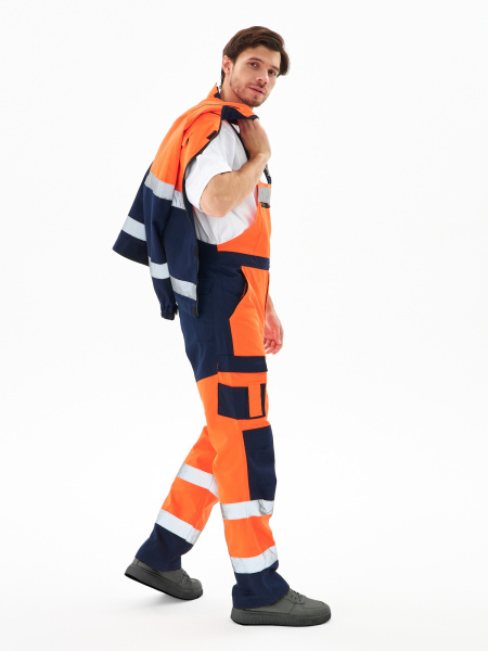 Костюм сигнальный ProfLine Specialist-2 МВО (тк.Смесовая,240) п/к, оранжевый/т.синий