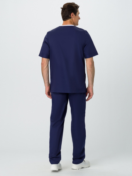 Костюм мужской Симпл-001 (тк.Смесовая,120) MedLine, т.синий/бежевый (ЧЗ)