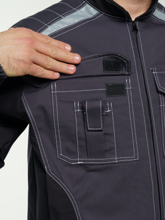 Куртка рабочая мужская №116 серый с черный