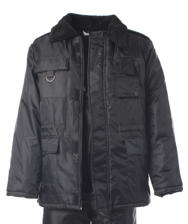 Костюм утепленный «ОХРАННИК» черный (куртка, п/к) Эталон (ЧЗ)