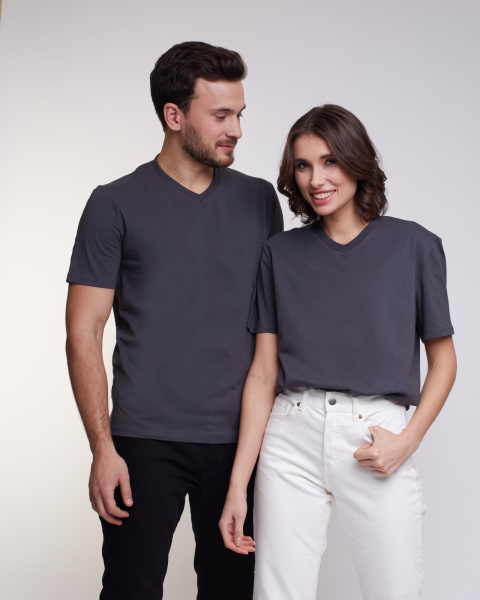 Футболки МУЖСКИЕ трикотажные (состав: 100% х/б); плотность 180 гр/м² (Антрацит)