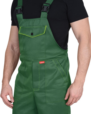 Костюм "ДОКЕР" летний: куртка кор., п/комб. зеленый с желтым