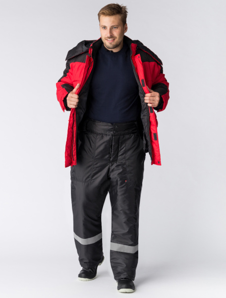 Куртка зимняя Европа (Дюспо), красный/черный (ЧЗ)