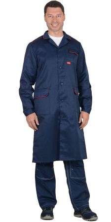 Халат "ТЕХНИК" мужской тёмно-синий с красным