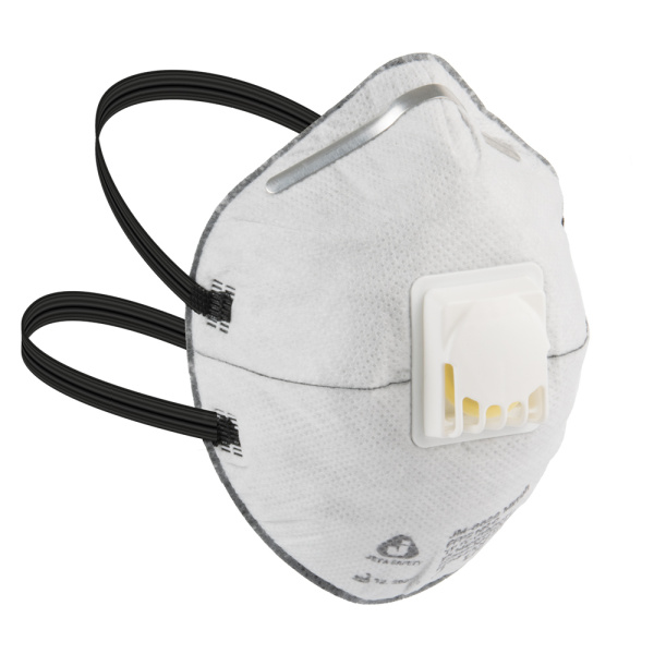 JM-8628 Mircon Полумаска противоаэрозольная с клапаном, с угольным слоем, чашеобразная, класс защиты FFP2 NR D, в упаковке 10 шт