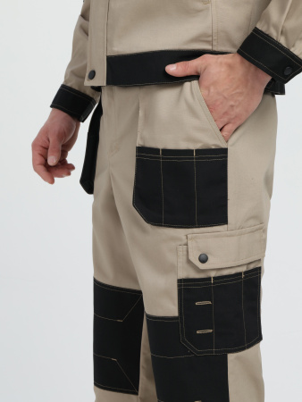Костюм Вест IMP (тк.Канвас,260) брюки, бежевый/черный