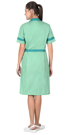 Халат "КЛАССИКА" женский, мятный с темно-зеленым (ЧЗ)