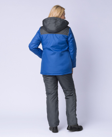 Куртка зимняя женская Сакрин (Дюспо), васильковый/темно-серый