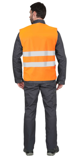 Жилет сигнальный SIRIUS кл.2, 2 СОП (трик.120 гр/м2, карманы) оранжевый (ЧЗ)