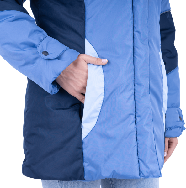 Куртка ВИРАЖ зимняя, василёк-т/синий, женская Кур 671 Дьюспо, пл. 90 г/м² (ЧЗ)