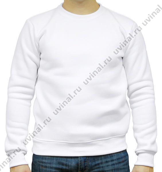 Толстовка свитшот, пл.320-340 г/кв.м, с начесом Белый