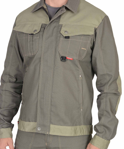 Куртка "Вест-Ворк" короткая, т.оливковый со св.оливковым (ЧЗ)