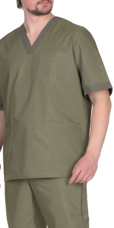 Костюм "Реал" мужской: куртка, брюки, колпак оливковый с хаки (ЧЗ)