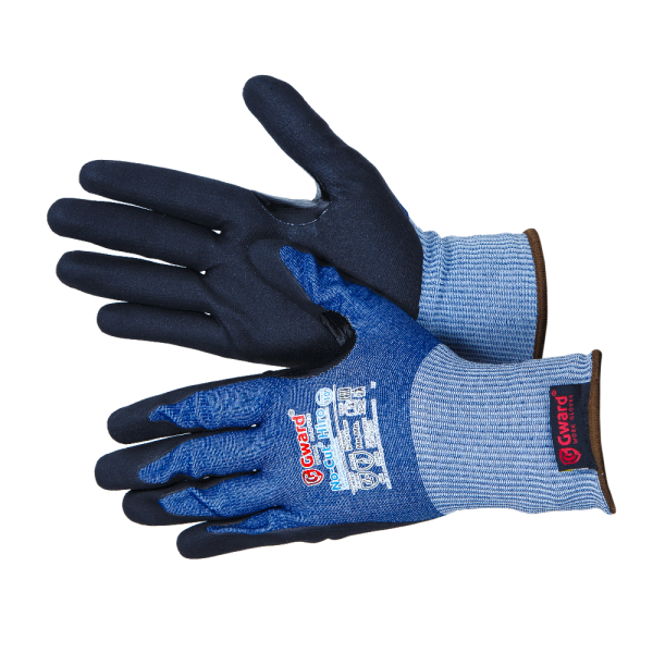 Перчатки из HPPE-нити со стекловолокном с нитрильно-полиуретановым покрытием No-Cut Hiro